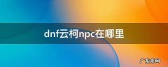 dnf云珂npc商店怎么没有 dnf云柯npc在哪里