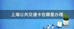 上海公共交通卡怎么办理 上海公共交通卡在哪里办理