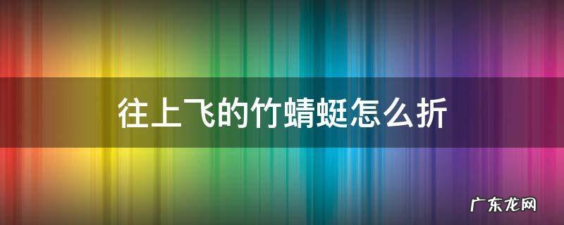 能往上飞的竹蜻蜓折法视频 往上飞的竹蜻蜓怎么折