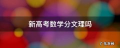 新高考分文数和理数吗 新高考数学分文理吗