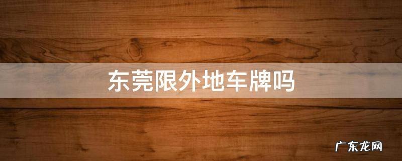 东莞限外地车牌吗 小车 东莞限外地车牌吗