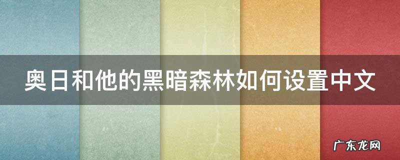 奥日和他的黑暗森林如何设置中文 奥日与黑暗森林怎么开始游戏