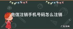 电信卡注销手机号码怎么注销 电信注销手机号码怎么注销
