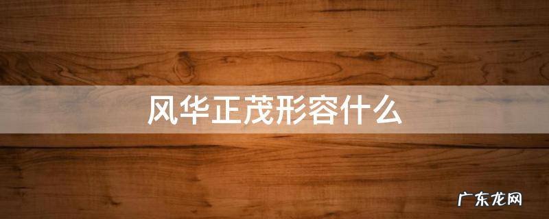 风华正茂形容什么 风华正茂形容什么人