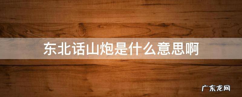 东北话山炮是什么意思是什么 东北话山炮是什么意思啊