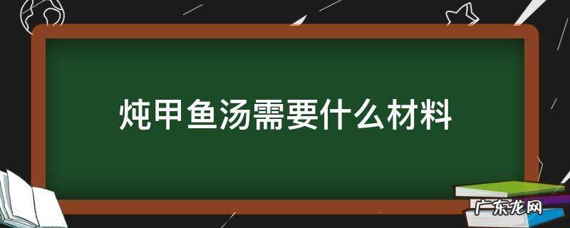 甲鱼炖汤需要哪些材料 炖甲鱼汤需要什么材料