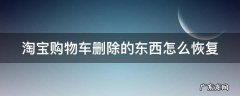 淘宝购物车删除的东西怎么恢复 淘宝购物车删除的东西怎么恢复正常