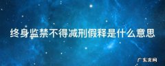 终身监禁不得减刑假释是什么意思 终身监禁不得减刑假释是什么意思