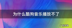 为什么酷狗音乐播放不了,其他网站就可以 为什么酷狗音乐播放不了