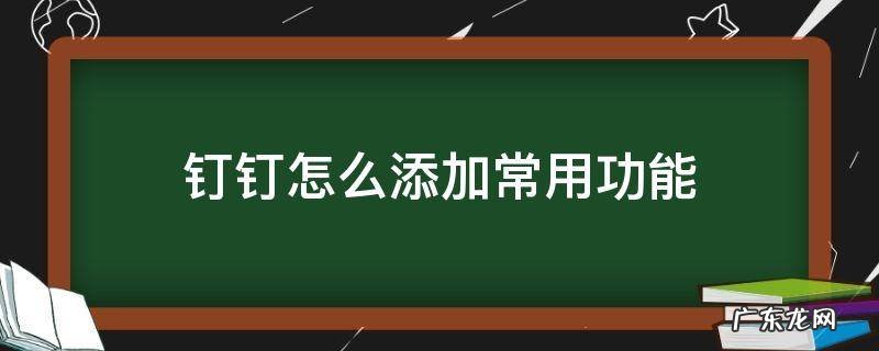 钉钉怎么添加常用功能 钉钉常用应用如何添加