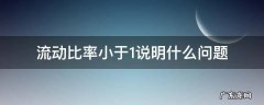 流动比率小于1说明什么问题 速动比率小于1说明什么问题