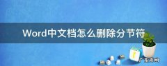 怎么删除word文档里的分节符 Word中文档怎么删除分节符