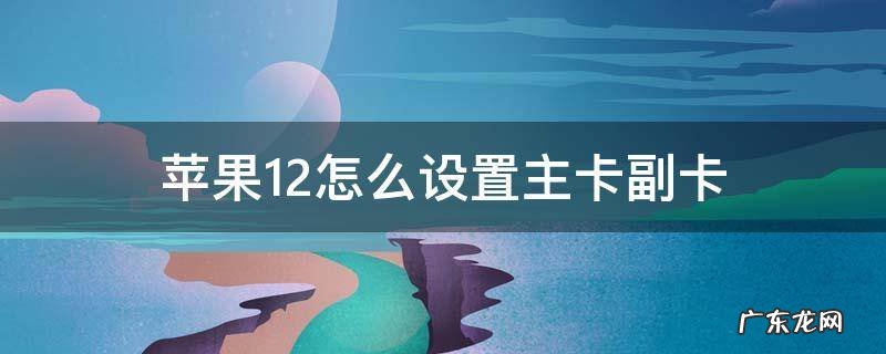 苹果12怎么设置主卡副卡 苹果12怎么设置主卡副卡打电话