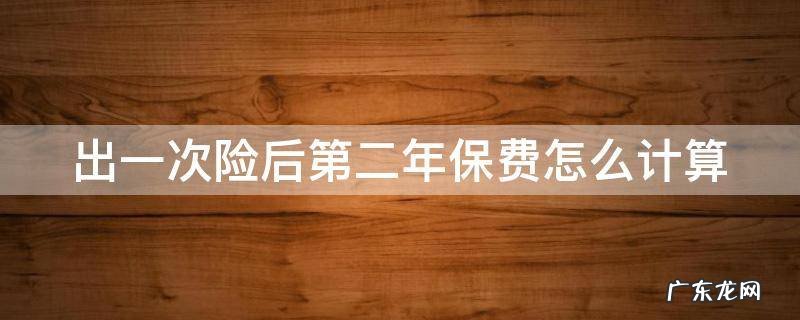 出一次险后第二年保费怎么计算 出一次险第二年有影响吗