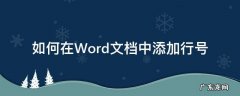 word为文档添加行号 如何在Word文档中添加行号