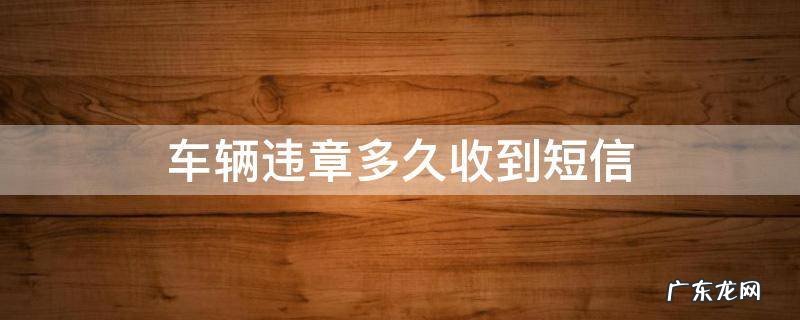 车辆违章多久收到短信通知 车辆违章多久收到短信