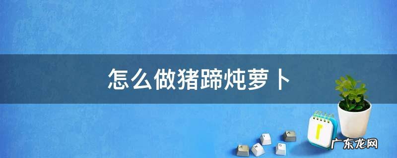 萝卜炖猪蹄的做法步骤 怎么做猪蹄炖萝卜