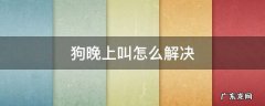 狗狗晚上叫怎么解决 狗晚上叫怎么解决