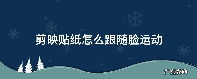剪映怎么把贴纸固定在脸上 剪映贴纸怎么跟随脸运动
