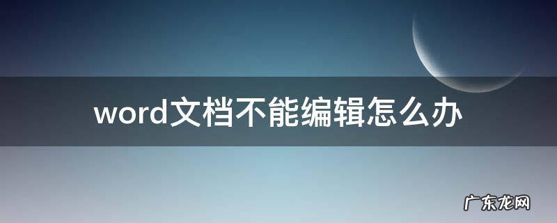 word文档不能编辑怎么办 电脑word文档不能编辑怎么办