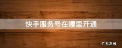 快手服务号在哪里开通 快手服务号怎么开通