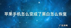 苹果手机变成黑白色了怎么调回来 苹果手机怎么变成了黑白怎么恢复