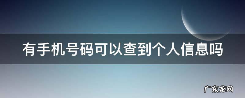 有手机号码可以查到个人信息吗 有手机号码能查到对方姓名吗