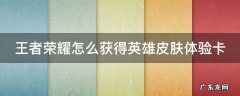 王者荣耀怎么获得英雄皮肤体验卡视频 王者荣耀怎么获得英雄皮肤体验卡