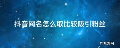 抖音网名怎么取比较吸引粉丝女 抖音网名怎么取比较吸引粉丝
