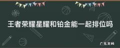 王者荣耀星耀和铂金能一起排位吗 王者荣耀星耀和铂金能一起排位吗苹果