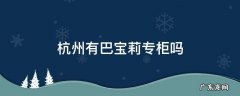 杭州有巴宝莉专柜吗 杭州大厦有没有巴宝莉专柜吗