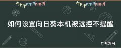 如何设置向日葵本机被远控不提醒 向日葵远程控制怎么不被发现