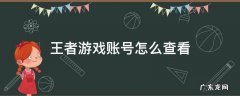 王者游戏账号怎么查看 如何查看王者游戏账号