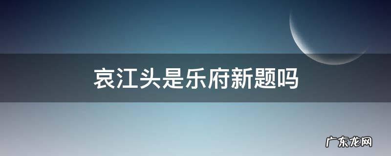 哀江头是乐府新题吗 哀江头杜甫答案