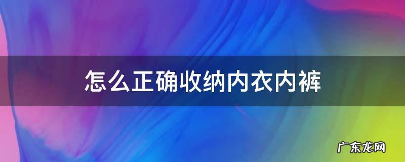 怎么正确收纳内衣内裤 如何收纳内裤