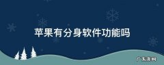 苹果有分身软件功能吗 苹果有软件分身嘛