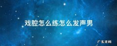 戏腔怎么练怎么发声男 男的戏腔怎么练