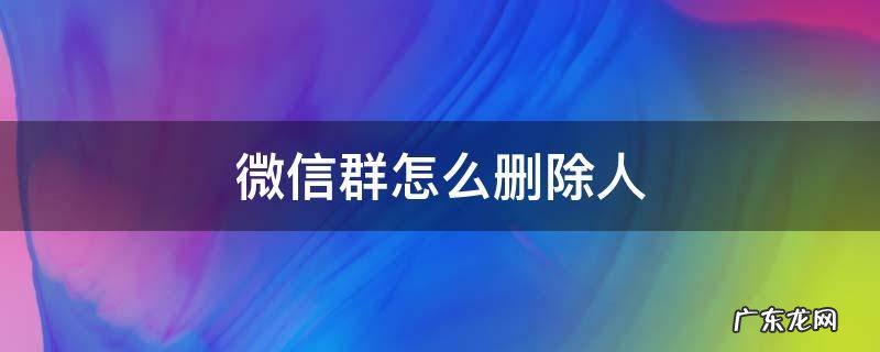 微信群怎么删除人 微信群怎么删除人不显示被踢出