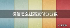 微信怎么提高支付分分数 微信支付分怎么可以提高