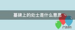 墓碑上的处士是什么意思 墓碑清什么士
