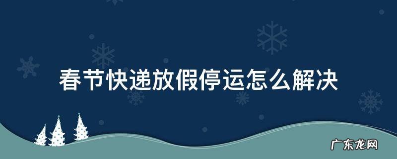春节快递放假停运怎么解决 春节期间快递是否停运?如何调整?官方最新回应来了!