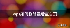 wps怎样删除最后空白页 wps如何删除最后空白页