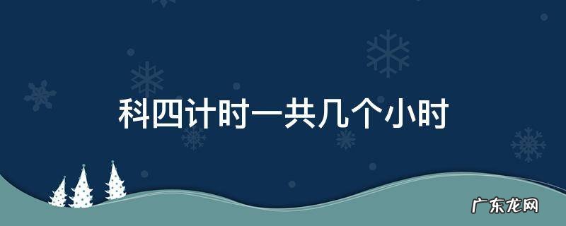 科四计时一共几个小时 科目四学时一天最多多长时间