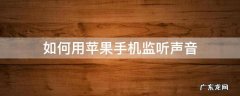 苹果手机能监听声音吗 如何用苹果手机监听声音