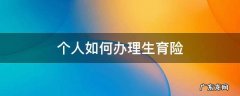 自己怎么办理生育险 个人如何办理生育险