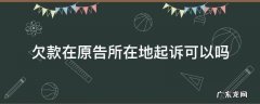 欠钱可以在原告所在地起诉吗 欠款在原告所在地起诉可以吗