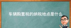 汽车购置税缴税地点 车辆购置税的纳税地点是什么