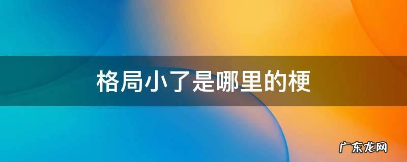 格局小了是哪里的梗 格局小了这个梗怎么来的