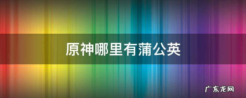 原神哪里有蒲公英 原神哪里有蒲公英种子卖