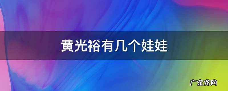 黄光裕有几个娃娃 黄光裕有几个儿女